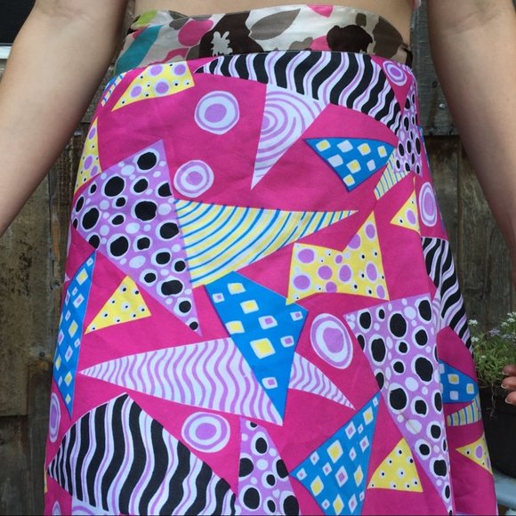 Pink 80’s Funky Wrap Skirt One Size Small Medium - Picture 6 of 8